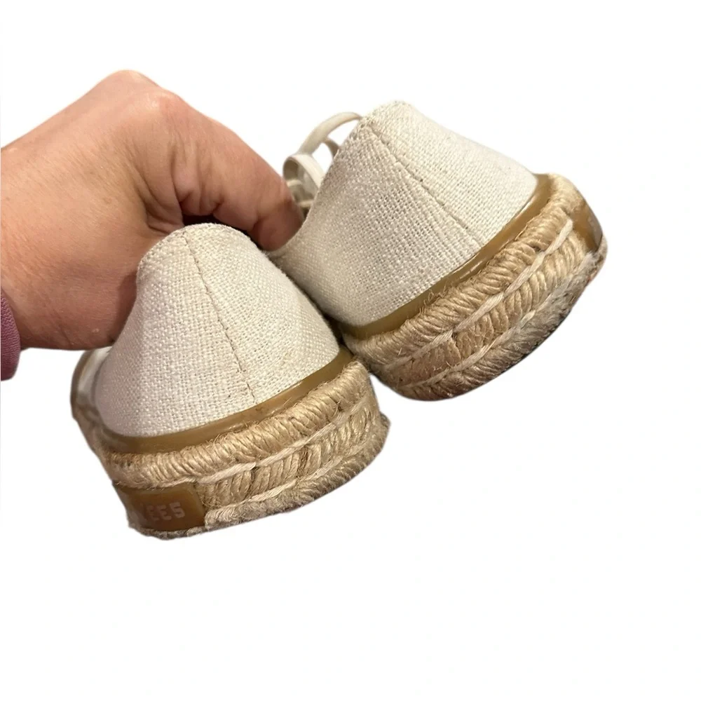 SeaVees Lace-up Coronado Natural Slub Linen Cream Espadrille Casual Sneakers 8